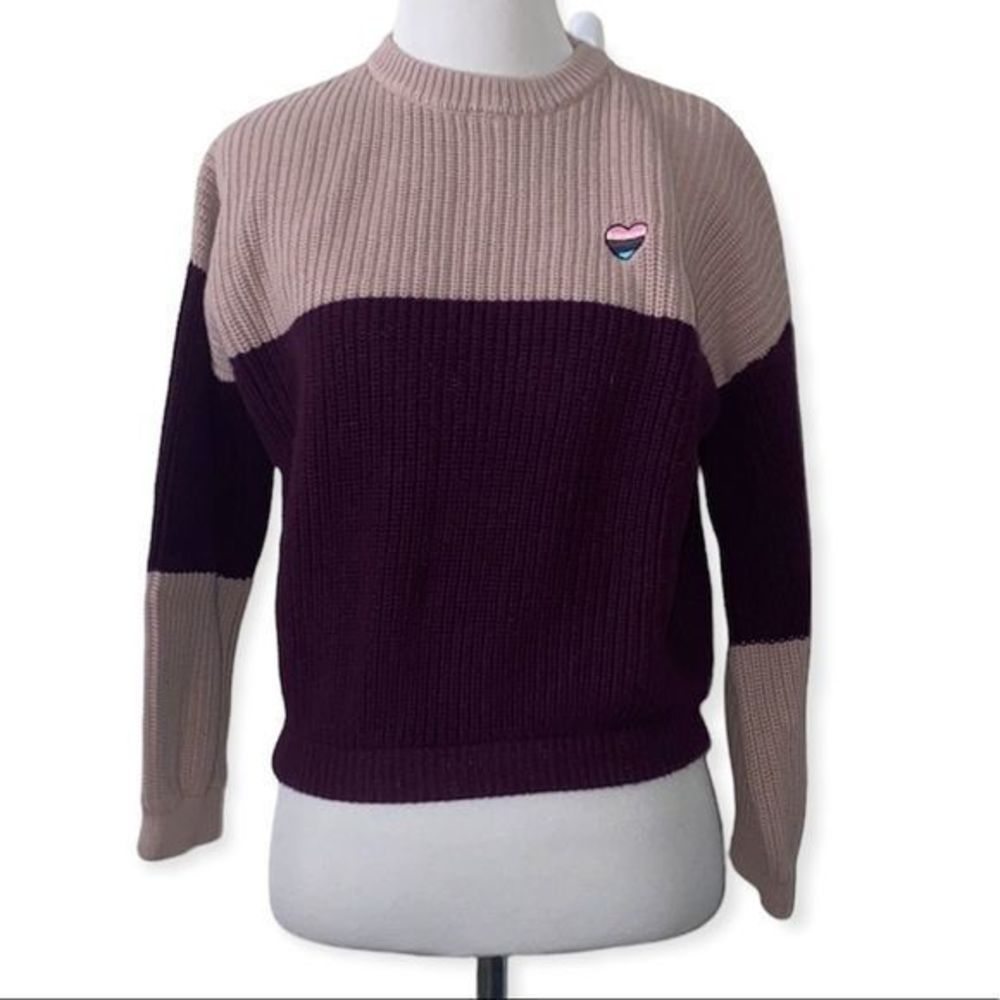 Spiritual gangster children’s size 10 colorblock chunky sweater